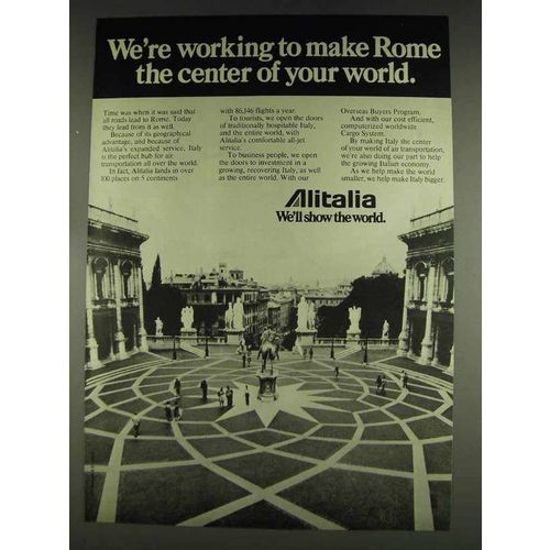 1978 Alitalia Airlines Ad - Make Rome Center of World