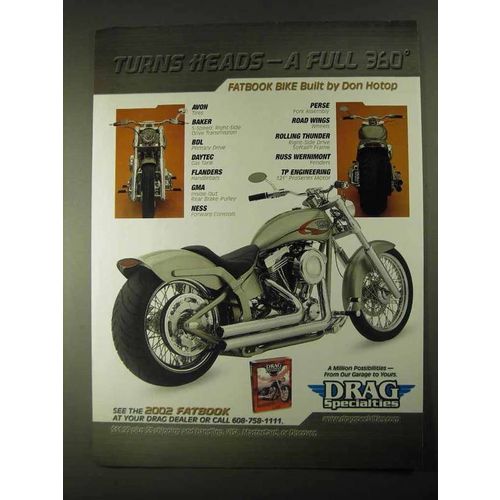 2002 Drag Specialties Motorcycle Parts Ad - Turns Heads