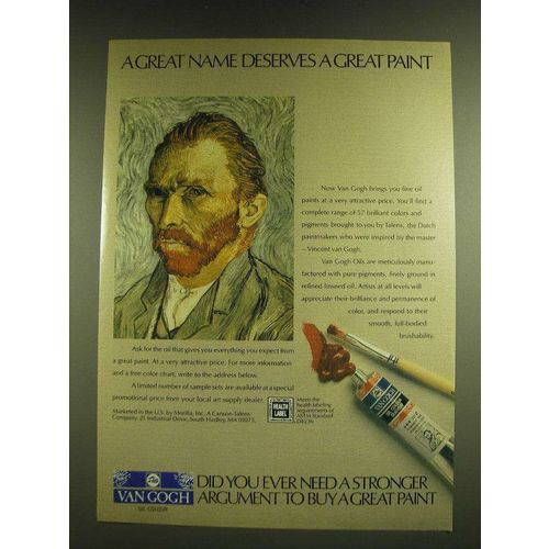 1990 Talens Van Gogh Oil Color Ad - A great name deserves a great paint