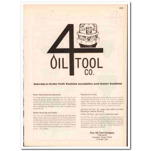 Four Oil Tool Company 1983 Vintage Catalog Roller Kelly Bushings