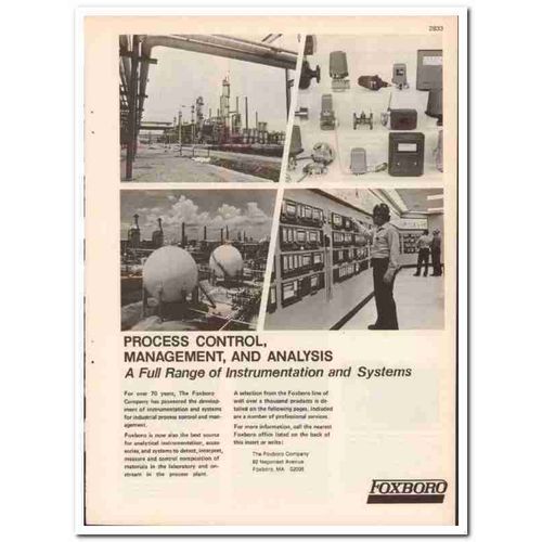 Foxboro Company 1983 Vintage Catalog Oil Process Control Mgt Analysis