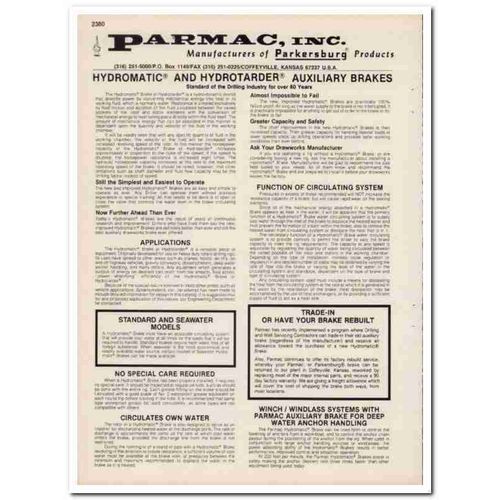Parmac Inc 1993 Vintage Catalog Oil Auxiliary Brakes Oilfield Drilling