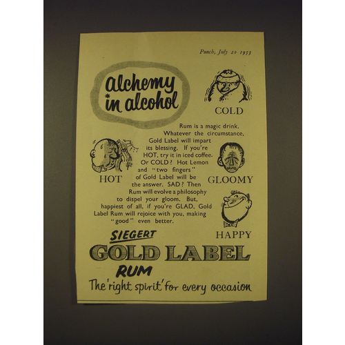 1955 Siegert Gold Label Rum Ad - Alchemy in alcohol