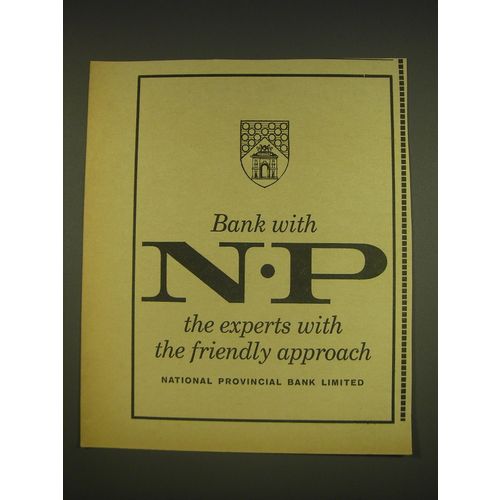 1963 National Provincial Bank Limited Ad - Bank with NP