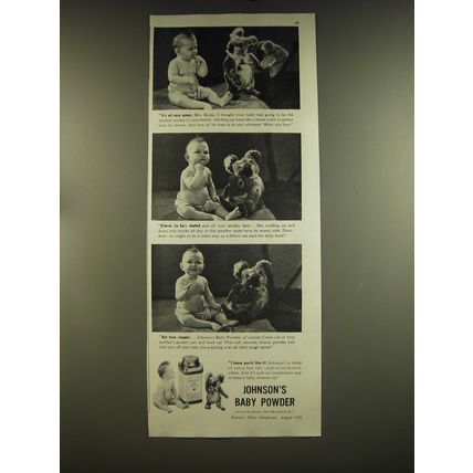 1939 Johnson's Baby Powder Ad - It's all very queer