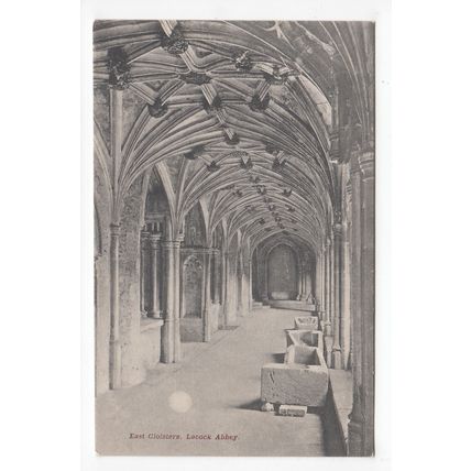 East Cloisters Lacock Abbey Postcard Wiltshire Local Publisher Hunt