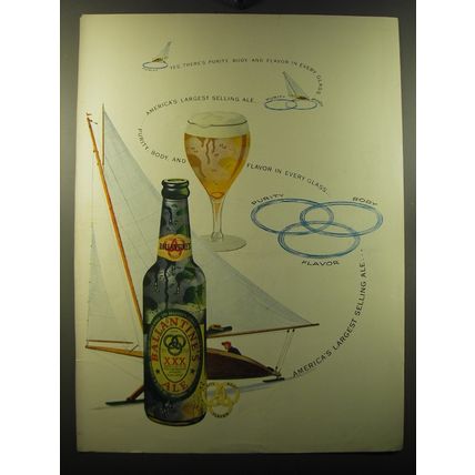1950 Ballantine's Ale Ad - Yes, there's purity, body and flavor in every glass