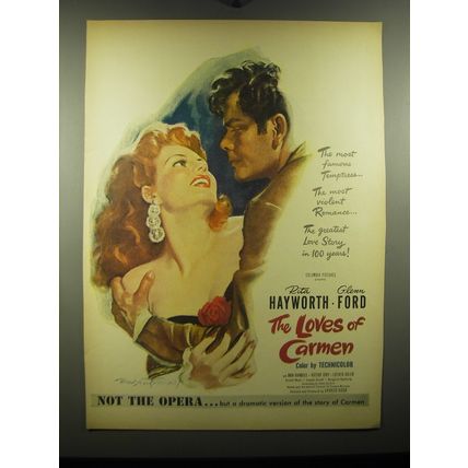 1948 The loves of Carmen Movie Ad - Rita Hayworth and Glenn Ford