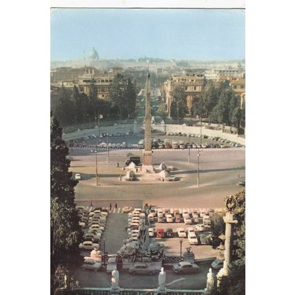 Rome Piazza del Popolo Italy Postcard 1964 used VGC