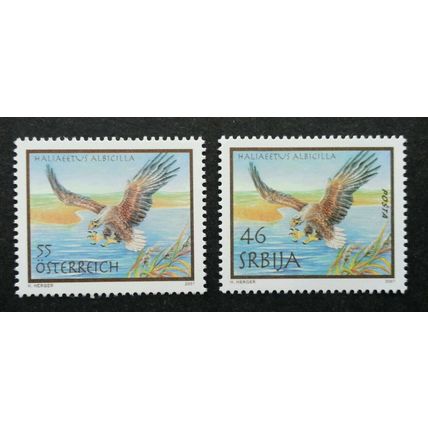 Austria - Serbia Joint Issue Eagle 2007 Bird Of Prey (stamp pair) MNH