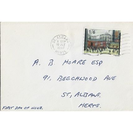 GB 1967 British Paintings 1s6d FDC St Albans pm