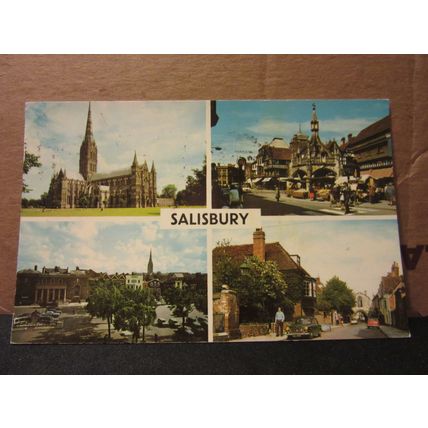 SALISBURY, WILTSHIRE multiview vintage used postcard 1971 pm =