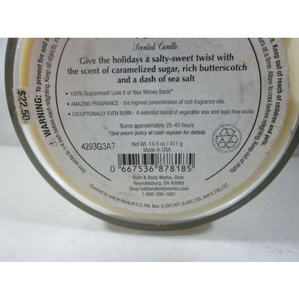 Bath & Body Works Candle 3-wick 14.5 oz Butterscotch Toffee
