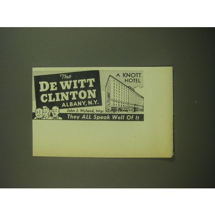 1946 The De Witt Clinton Hotel Ad - A Knott Hotel