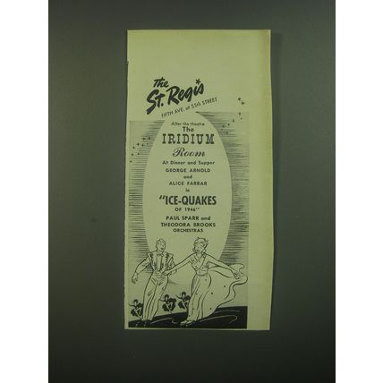 1946 The St. Regis Iridium Room Ad - George Arnold and Alice Farrar