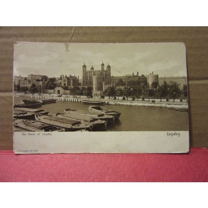 TOWER OF LONDON used antique postcard by Hartmann 1905 pm =