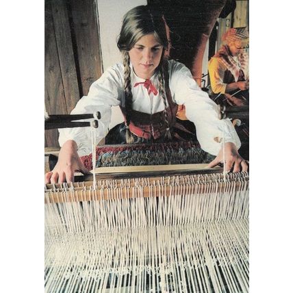 Skansen Stockholm Delsbogarden Fran Halsingland Sewing Embroidery Postcard