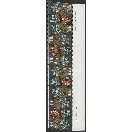 1967 SG 393/395 - MNH (**) - strip of 4 se-tenant sets - printer details