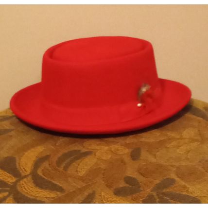 Pre-Owned Men’s Red Montique International Wool Dress Hat (L)