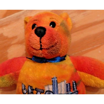 Symbolz 2007 Detroit/Motor City Beanie 7" Teddy Bear Rainbow