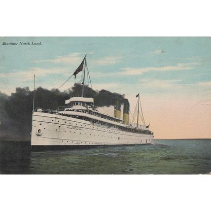 ZAYIX Postcard Great Lakes Steamer SS North Land Northern Steamship Co.c1913
