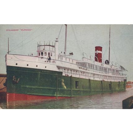 ZAYIX Postcard Great Lakes Passenger Steamer SS Huronic Norther Navigation Co.