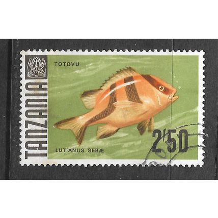 TANZANIA 1967 EMPEROR SNAPPER FISH USED 2/50 TOTOVU