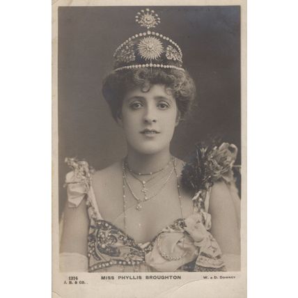 Phyllis Broughton Actress Beauty Queen Diamond Royal Crown Postcard
