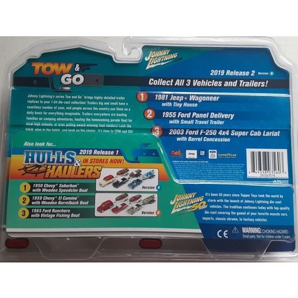 Johnny Lightning Tow & Go 2003 Ford F-250 & Root Beer Barrel Trailer Black