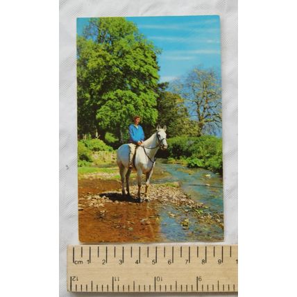 old British postcard Woman on Horse