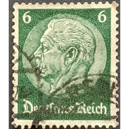 Stamp German Empire SG497B 1934 6pfg Paul von Hindenburg Used