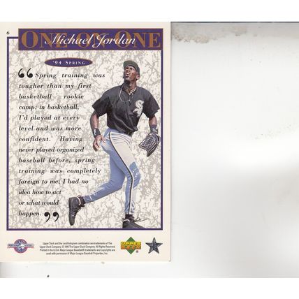 MICHAEL JORDAN 1995 AUTOGRAPHED CHICAGO WHITE SOX HOF CHICAGO BULLS CHAMPION
