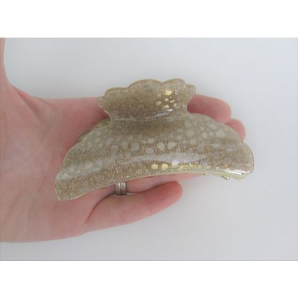 Art deco champagne gold sparkle hair claw clip for thick hair