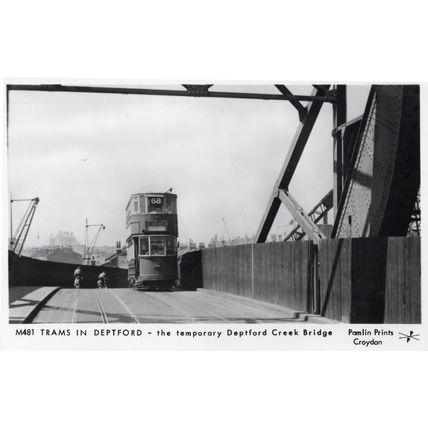 Bus Tram on Creek Bridge Deptford London Photo Postcard
