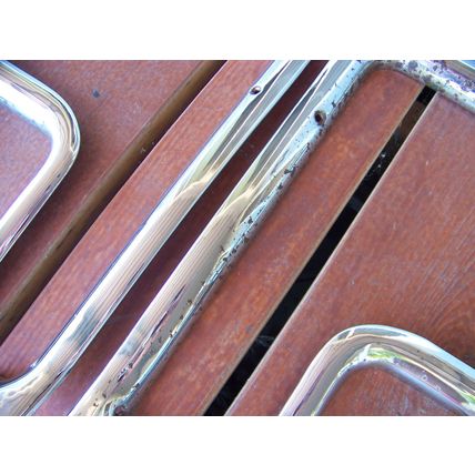 1955 CHRYSLER WINDOW GARNISH MOLDINGS 4D NEW YORKER WINDSOR OEM