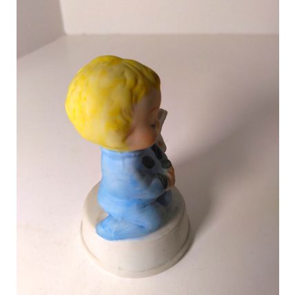 Porcelain Praying Boy With Rabbit Figurine Collectible Home Decor Farmhouse VTG