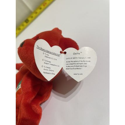 NWT Ty Beanie Baby “Osito” Red Bear Mexico Flag Stuffed Animal Plush Collectible