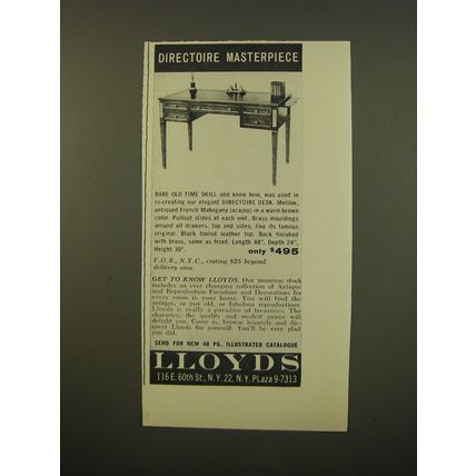 1961 Lloyds Furniture Advertisement - Directoire Masterpiece