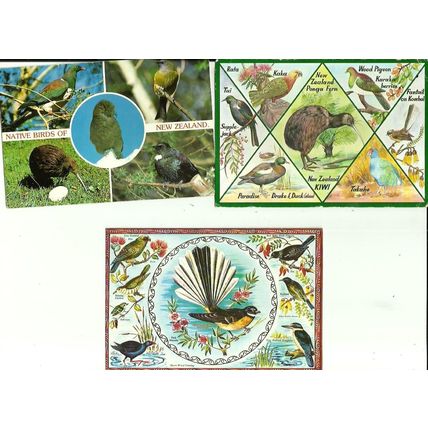 BIRDS OF NEW ZEALAND Four Postcards (Various Publishers)
