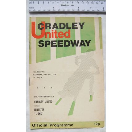 1976 Cradley United v Leicester Lions Speedway Programme - 24th July