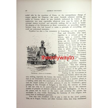 Frankfurt, Luther's House (Gutenberg Statue), Book Illustration (Print), 1893