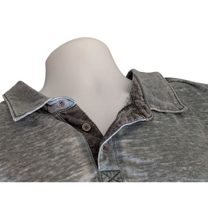 Flag Anthem Polo Golf Shirt Short Sleeve Stonewashed Blue Mens 3XL Cotton Blend