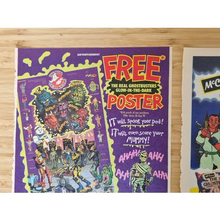 2 x Vintage Retro Advert The Real Ghostbusters 1990