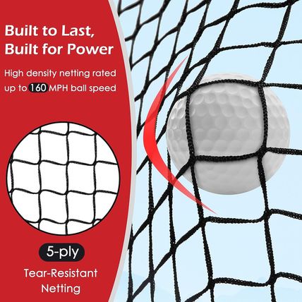 Golf Net, 10X7Ft Heavy Duty Golf Practice Nets with Mat, Target Cloth, 8 Tees, 6