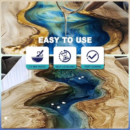 Epoxy Resin, 1 Gallon/128Oz Crystal Craft, Self-Leveling Bubbles Free Resin and