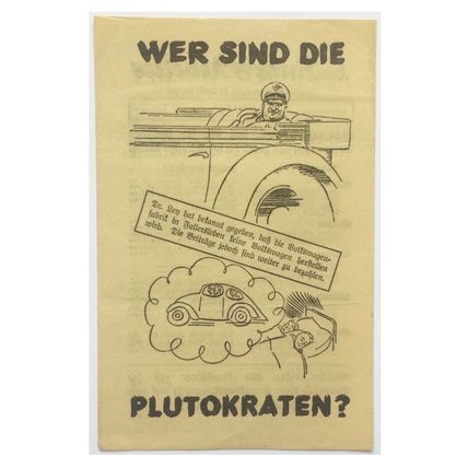 WW2 British Aerial Leaflet. - Code EH.324. - 1940. - Volkswagen Beetle.
