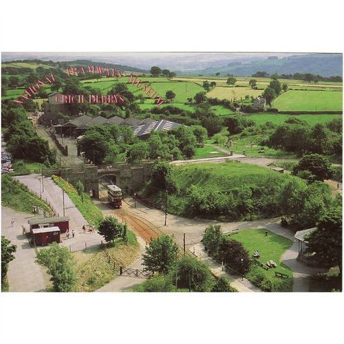 Tram Postcard TRAMWAY MUSEUM from CRICH STAND Sherwood Foresters Memorial