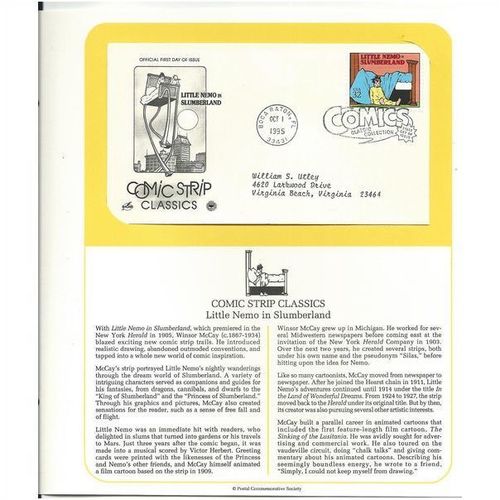 COMIC STRIP CLASSICS : LITTLE NEMO ' OFFICIAL FIRST DAY of ISSUE ' (1995)