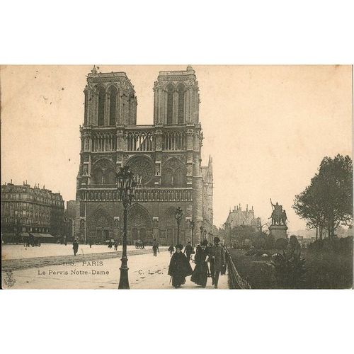 Antique France Postcard 1904 - Le Parvis Notre-Dame