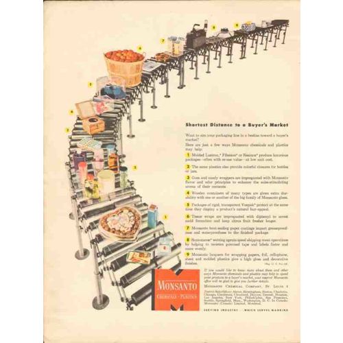 monsanto chemical company 1947 shortest distance buy market vintage ad